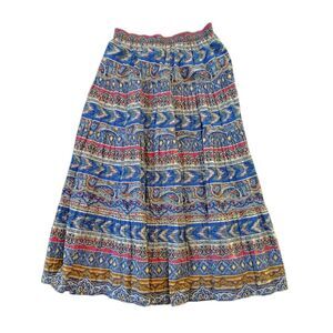 Gotcha Covered Tiered Maxi Skirt Prairie Boho Peasant Medium Broomstick Vtg USA